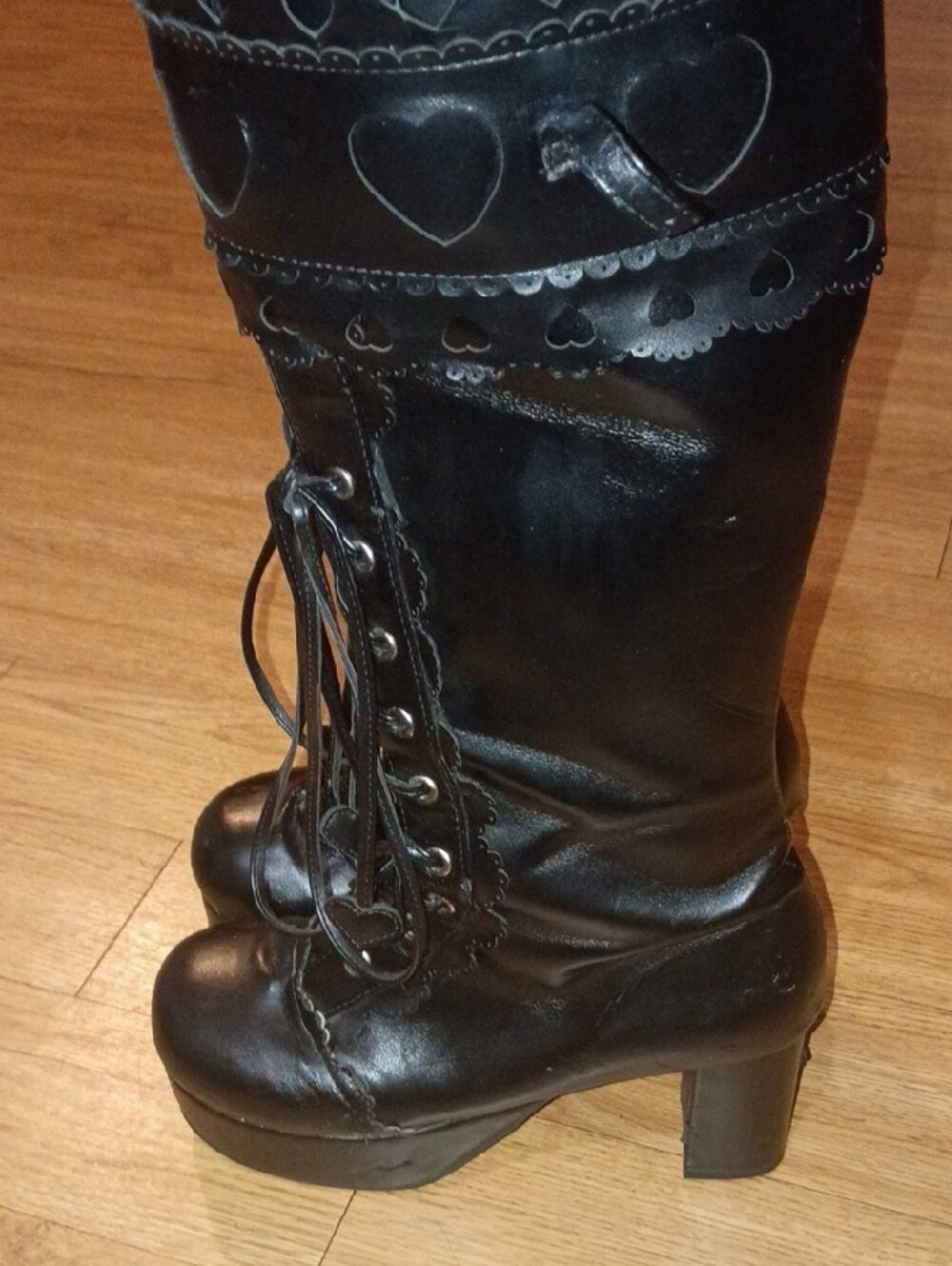 ANGELIC IMPRINT HEART CUTOUT PLATFORMS — ARCHIVE PIECE - Picture 7 of 16